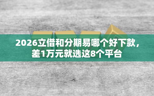 2026立借和分期易哪个好下款，差1万元就选这8个平台