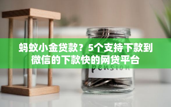 蚂蚁小金贷款？5个支持下款到微信的下款快的网贷平台