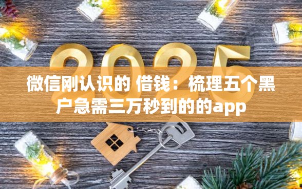 微信刚认识的 借钱：梳理五个黑户急需三万秒到的的app