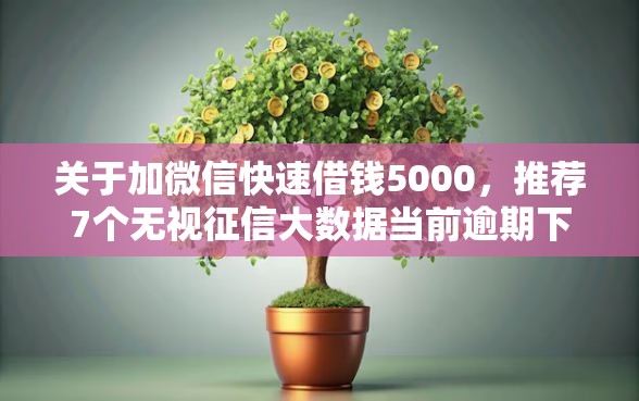 关于加微信快速借钱5000，推荐7个无视征信大数据当前逾期下款的口子给你