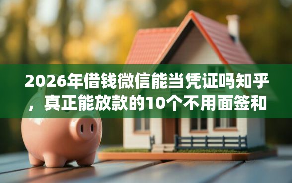 2026年借钱微信能当凭证吗知乎，真正能放款的10个不用面签和芝麻分的贷款app推荐