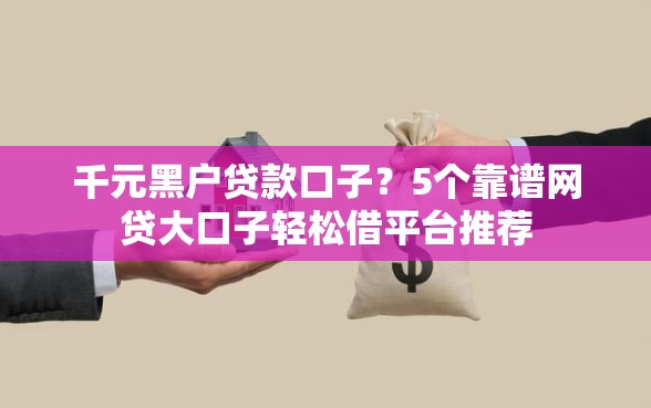 千元黑户贷款口子？5个靠谱网贷大口子轻松借平台推荐