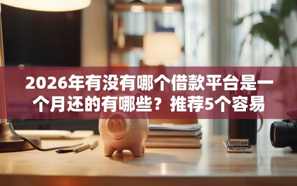2026年有没有哪个借款平台是一个月还的有哪些？推荐5个容易下款的平台