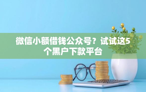 微信小额借钱公众号？试试这5个黑户下款平台