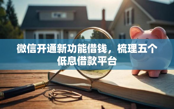 微信开通新功能借钱，梳理五个低息借款平台