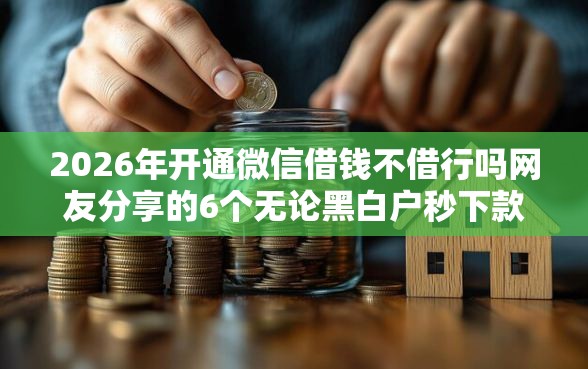2026年开通微信借钱不借行吗网友分享的6个无论黑白户秒下款的贷款平台我觉得不错! 2026年开通微信借钱不借行吗网友分享的6个无论黑白户秒下款的贷款平台我觉得不错!