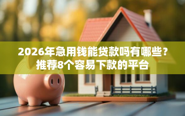 2026年急用钱能贷款吗有哪些？推荐8个容易下款的平台