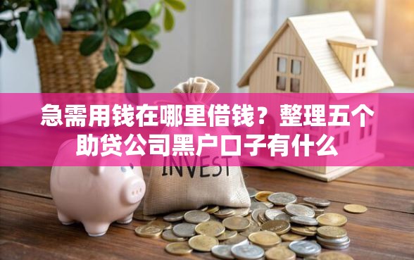 急需用钱在哪里借钱？整理五个助贷公司黑户口子有什么
