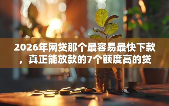 2026年网贷那个最容易最快下款，真正能放款的7个额度高的贷款平台推荐