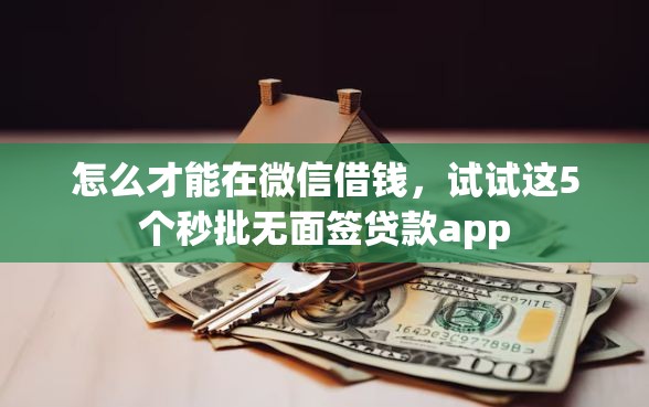 怎么才能在微信借钱，试试这5个秒批无面签贷款app