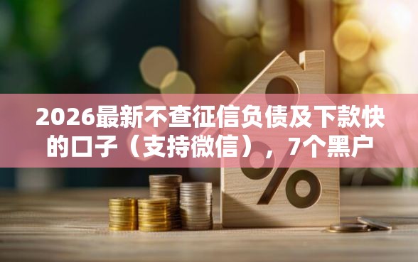 2026最新不查征信负债及下款快的口子（支持微信），7个黑户可以做大额贷款平台无私分享