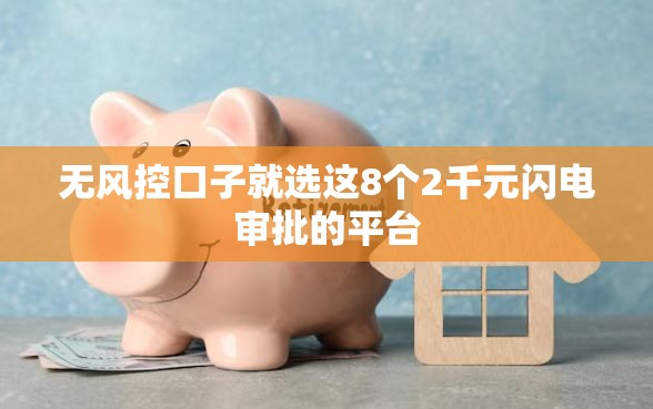 无风控口子就选这8个2千元闪电审批的平台