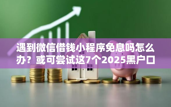 遇到微信借钱小程序免息吗怎么办？或可尝试这7个2025黑户口子