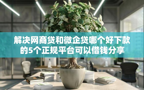 解决网商贷和微企贷哪个好下款的5个正规平台可以借钱分享