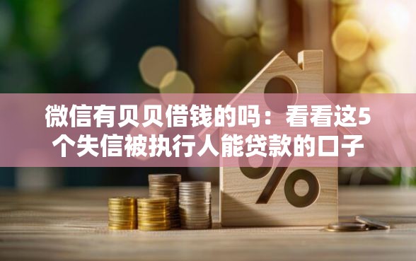 微信有贝贝借钱的吗：看看这5个失信被执行人能贷款的口子