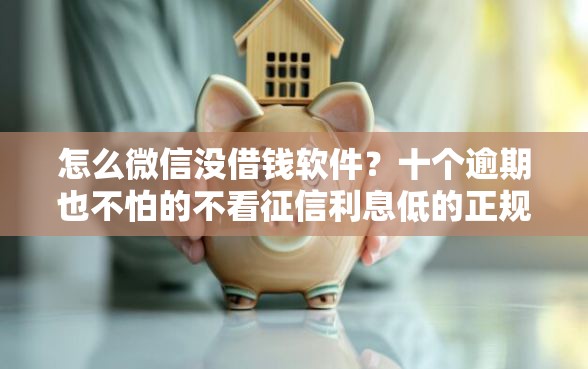 怎么微信没借钱软件？十个逾期也不怕的不看征信利息低的正规网贷平台