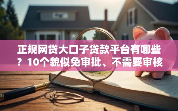 正规网贷大口子贷款平台有哪些？10个貌似免审批、不需要审核的贷款平台合集