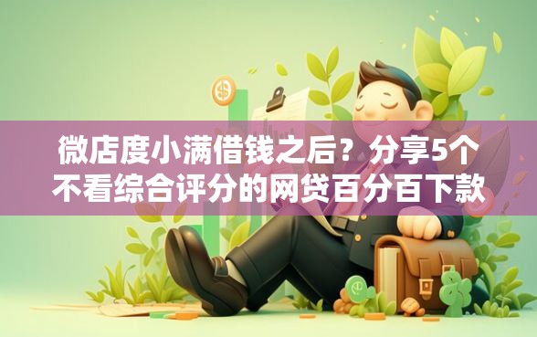 微店度小满借钱之后？分享5个不看综合评分的网贷百分百下款口子