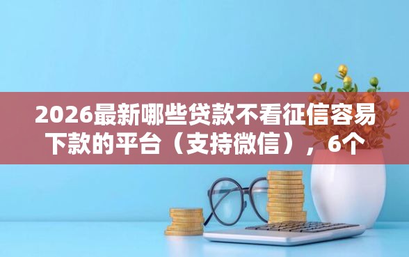 2026最新哪些贷款不看征信容易下款的平台（支持微信），6个夜间能秒下款的高炮口子无私分享