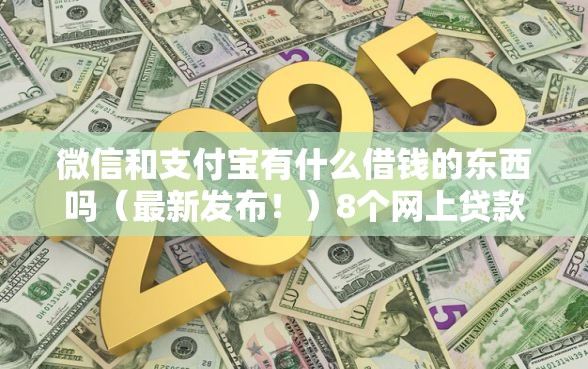 微信和支付宝有什么借钱的东西吗（最新发布！）8个网上贷款平台好