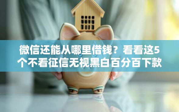 微信还能从哪里借钱？看看这5个不看征信无视黑白百分百下款网贷口子