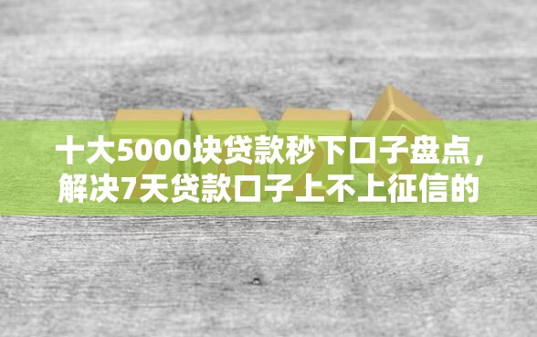 十大5000块贷款秒下口子盘点，解决7天贷款口子上不上征信的问题