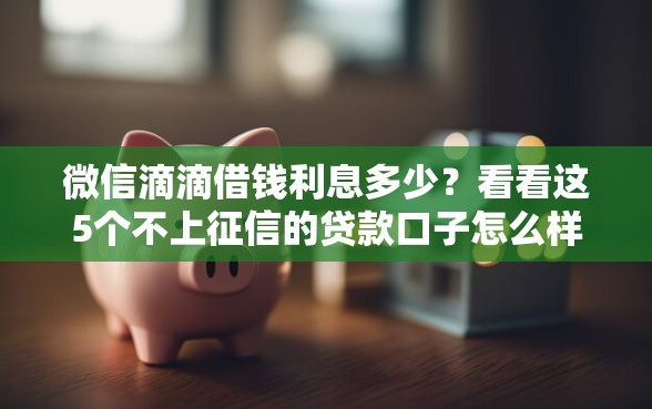 微信滴滴借钱利息多少？看看这5个不上征信的贷款口子怎么样