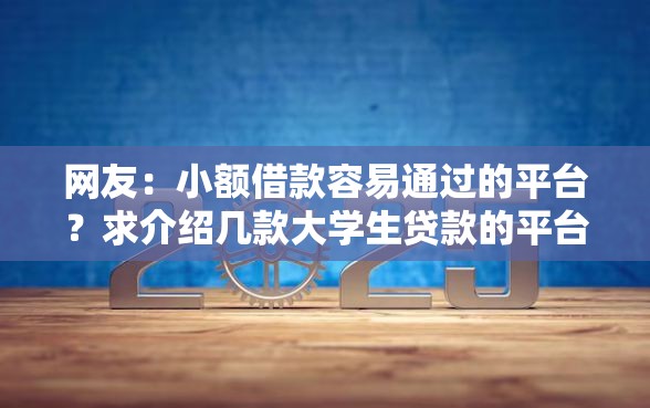 网友：小额借款容易通过的平台？求介绍几款大学生贷款的平台