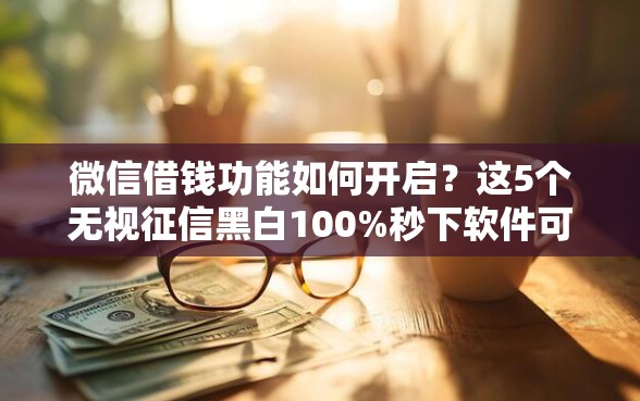 微信借钱功能如何开启？这5个无视征信黑白100%秒下软件可以试试
