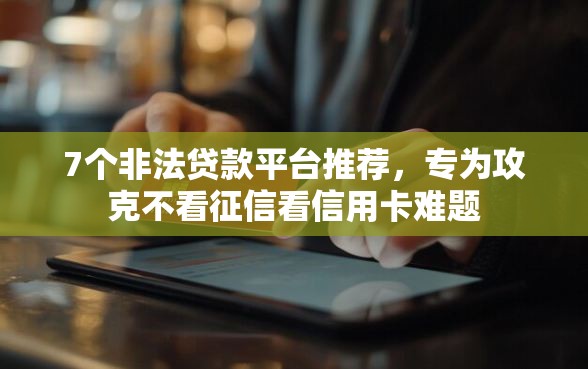 7个非法贷款平台推荐，专为攻克不看征信看信用卡难题