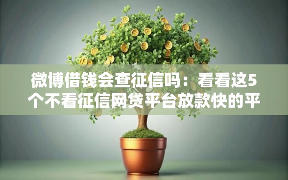 微博借钱会查征信吗：看看这5个不看征信网贷平台放款快的平台