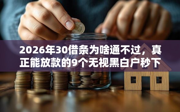 2026年30借条为啥通不过，真正能放款的9个无视黑白户秒下款口子软件推荐
