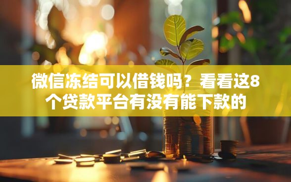微信冻结可以借钱吗？看看这8个贷款平台有没有能下款的