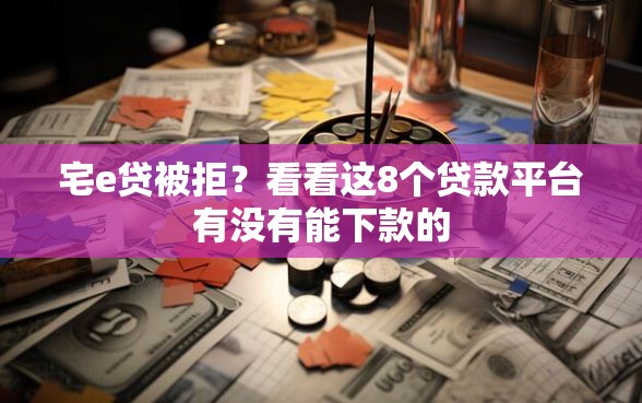 宅e贷被拒？看看这8个贷款平台有没有能下款的