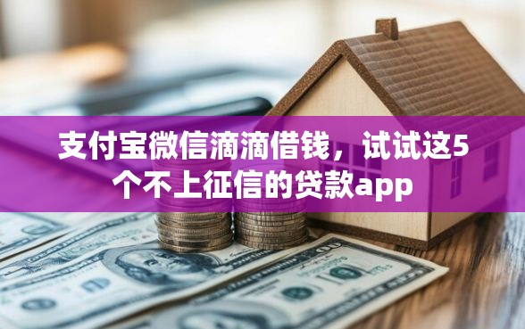 支付宝微信滴滴借钱，试试这5个不上征信的贷款app