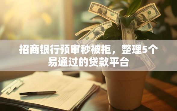 招商银行预审秒被拒，整理5个易通过的贷款平台