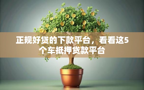 正规好贷的下款平台，看看这5个车抵押贷款平台