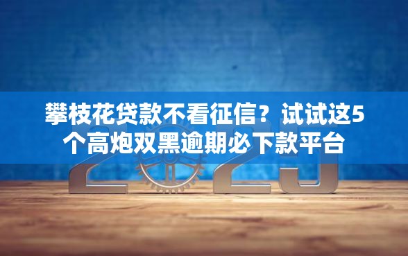 攀枝花贷款不看征信？试试这5个高炮双黑逾期必下款平台