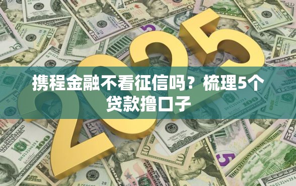 携程金融不看征信吗？梳理5个贷款撸口子