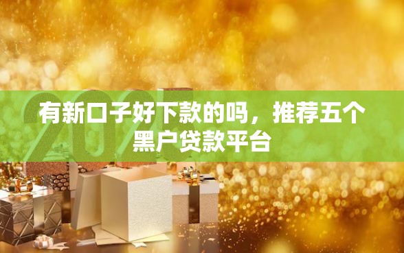 有新口子好下款的吗，推荐五个黑户贷款平台