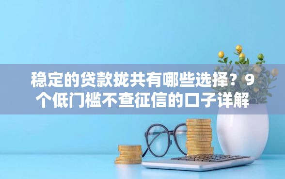 稳定的贷款拢共有哪些选择？9个低门槛不查征信的口子详解