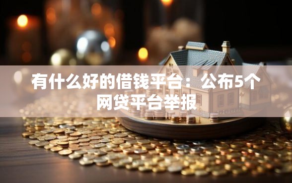 有什么好的借钱平台：公布5个网贷平台举报