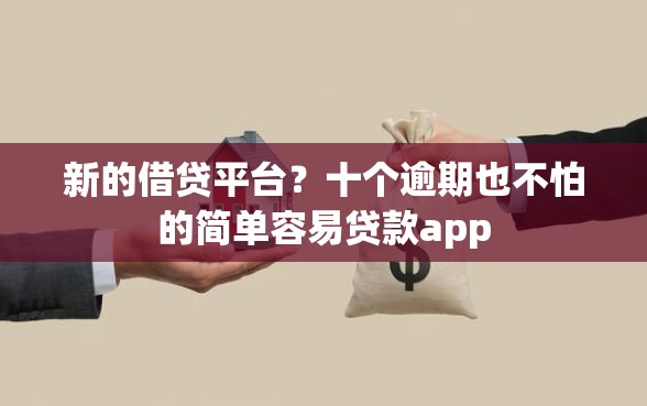 新的借贷平台？十个逾期也不怕的简单容易贷款app