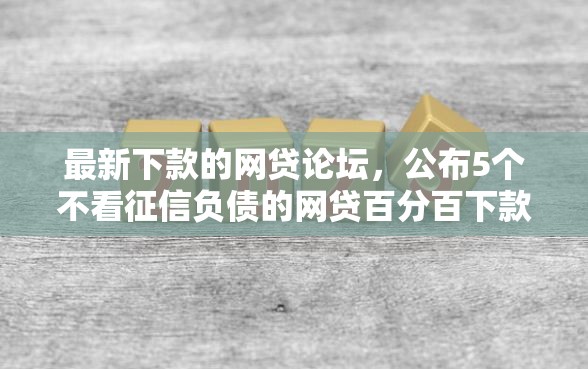 最新下款的网贷论坛，公布5个不看征信负债的网贷百分百下款平台