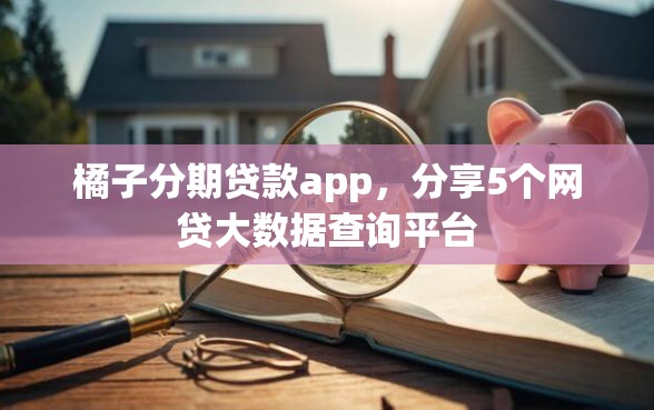 橘子分期贷款app，分享5个网贷大数据查询平台