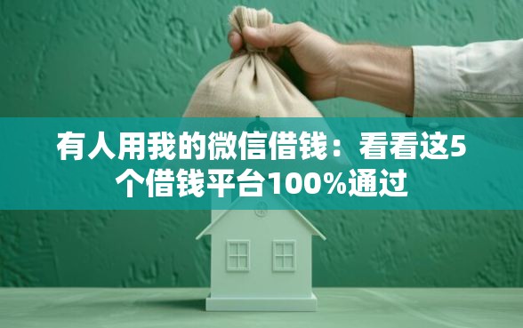 有人用我的微信借钱：看看这5个借钱平台100%通过