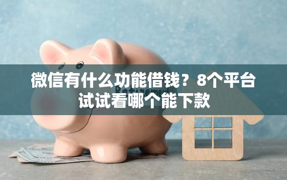 微信有什么功能借钱？8个平台试试看哪个能下款