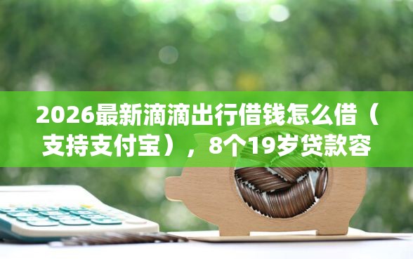 2026最新滴滴出行借钱怎么借（支持支付宝），8个19岁贷款容易过审批的app无私分享