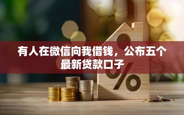 有人在微信向我借钱，公布五个最新贷款口子