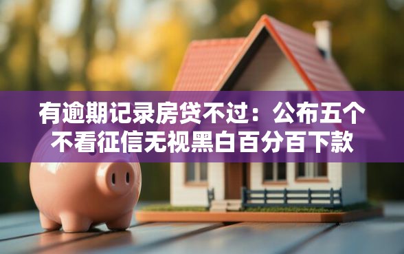 有逾期记录房贷不过：公布五个不看征信无视黑白百分百下款